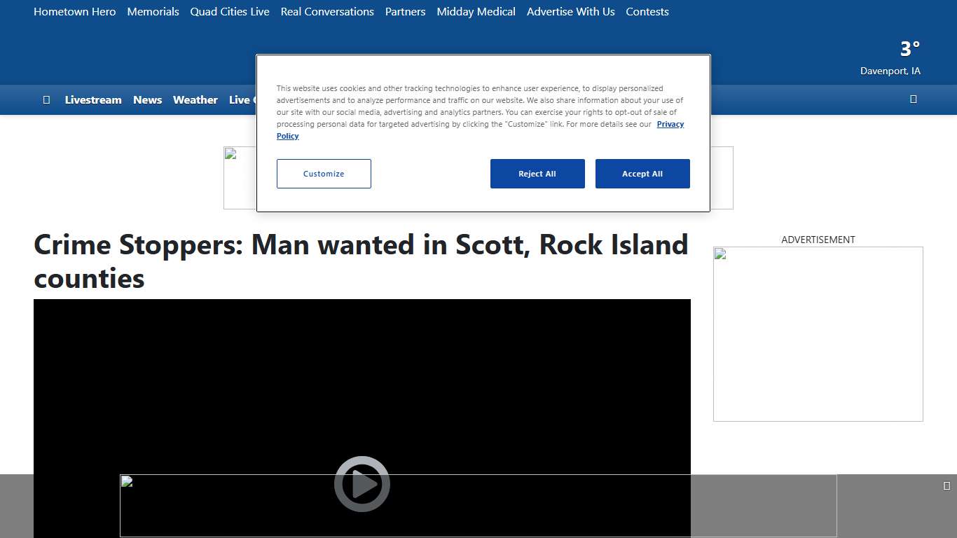 Dominik Hladik-Childress is wanted in Scott, Rock Island counties